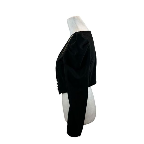 Ladies Vintage Bolero Style Puffed Shoulder Open Front Jacket Size Medium - Picture 6 of 11